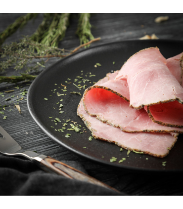 Assiette de noix de jambon aux herbes : romarin, sarriette, basilic, origan et thym