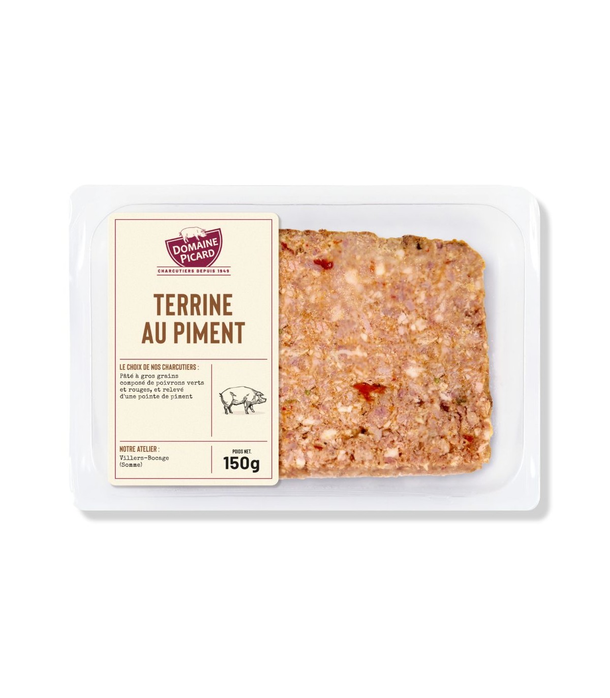 Paté au piment - tranche de terrine pimentée 150g