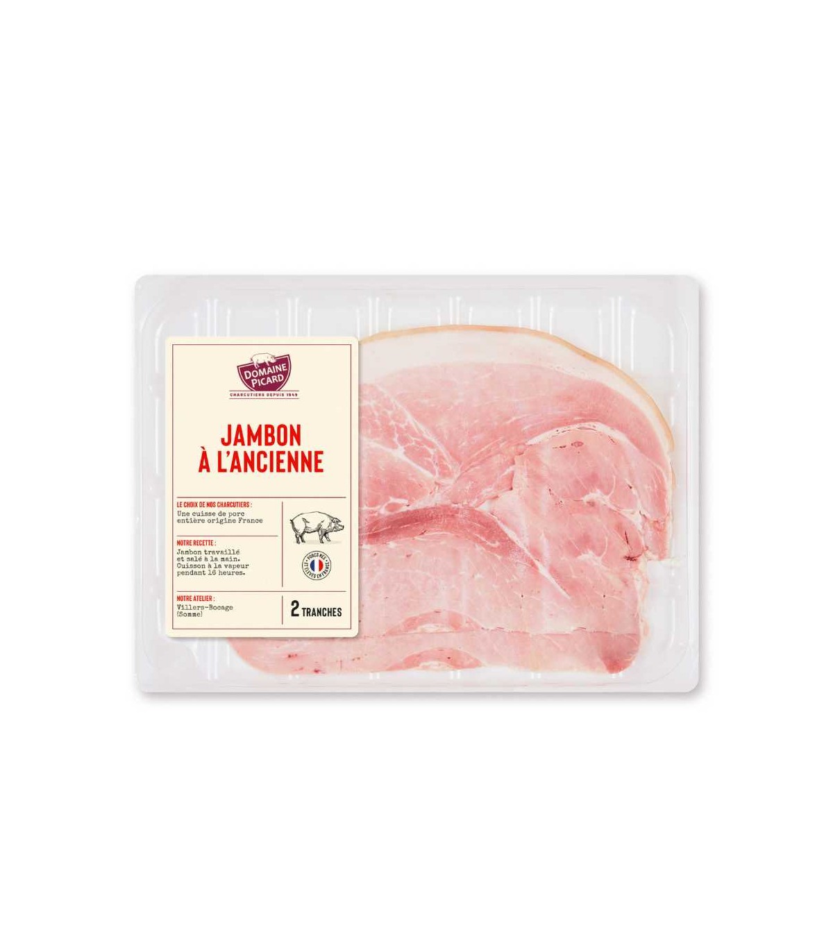 Jambon blanc à l'ancienne blanc 2 tranches - 130g